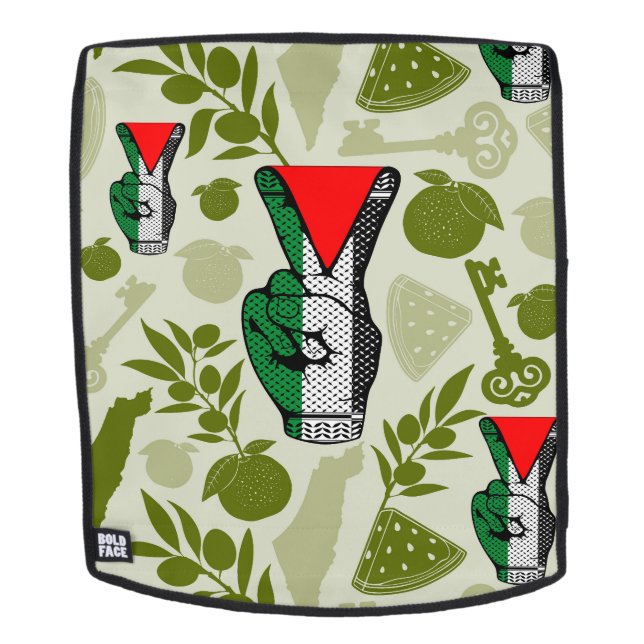 Sac À Dos Victory Sign Hand Resistance Red Triangle Symbol (Devant amovible)