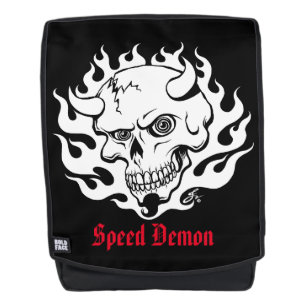 Sac À Dos Vitesse du crâne démon en flammes