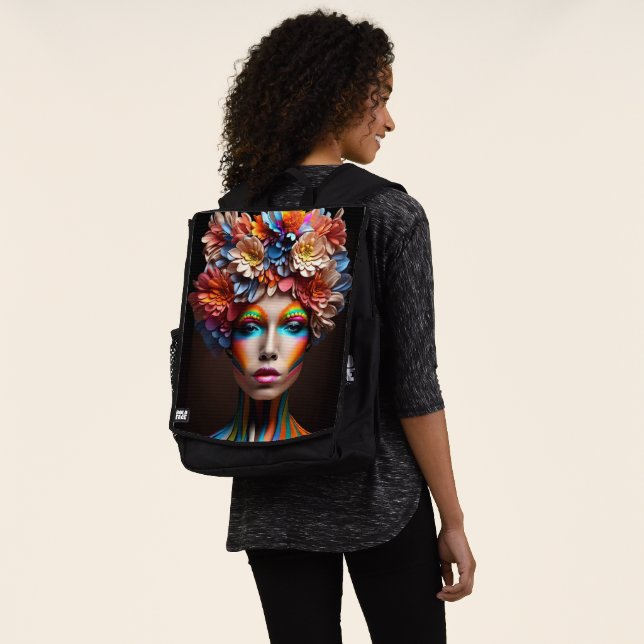 Sac À Dos Woman with bright make-up and flowers crown (Porté)