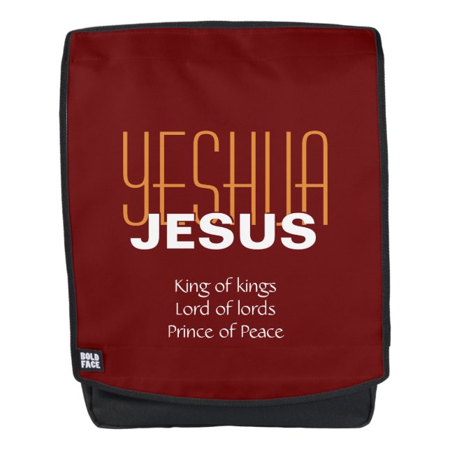 Sac À Dos YESHUA JESUS Roi des rois Personnalisé RED (Devant)