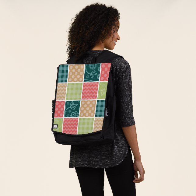 Sac À Dos Zigzag, Chevron, En vichy, Pois, Patchwork (Porté)