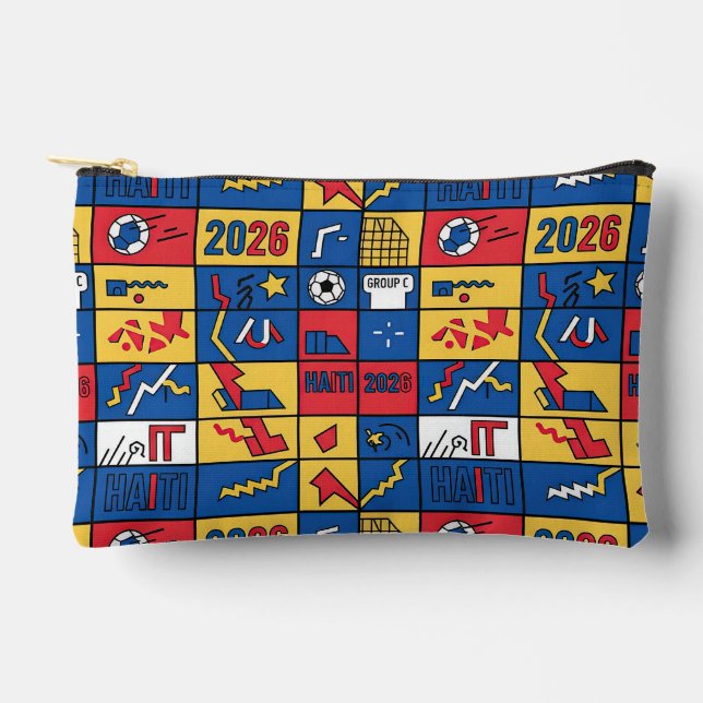 Sac à fermeture éclair motif football Haïti (Recto)