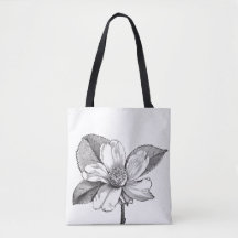 Sac à fleurs noir et blanc