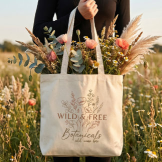 Sac à fleurs sauvages en coton 100% avec nom perso