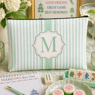Sac à mahjong en seersucker à la menthe personnali