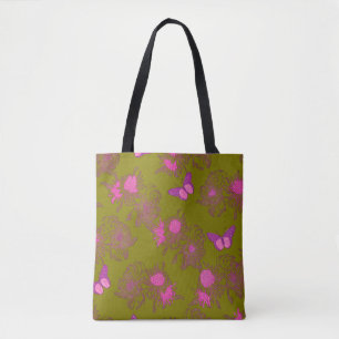 Sac à main à motif floral rose vif