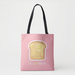 Sac à main amusant avec toast et beurre mignon ave