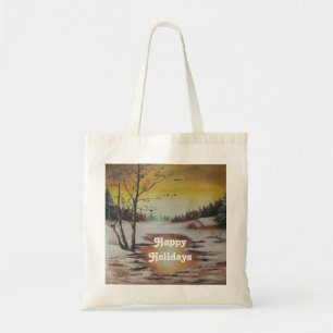 Sac à main Ann Hayes Peinture Scène d'hiver