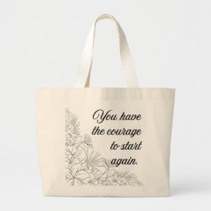 Sac à main avec citation motivante - Art botanique