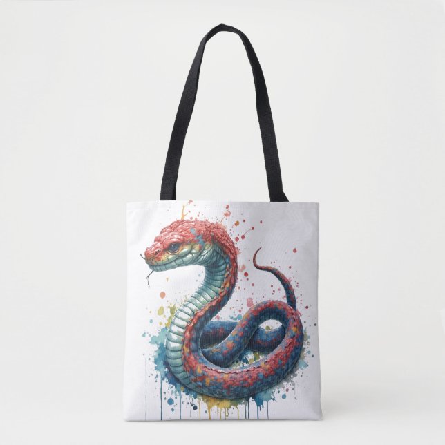 sac à main avec un design de serpent artistique co (Devant)
