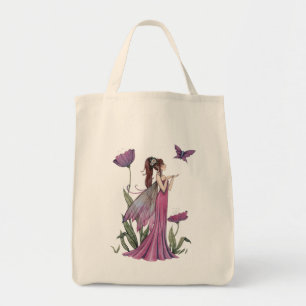 Sac à main bio fantaisie fée pavot pourpre