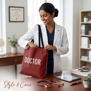 Sac à main blanc personnalisable avec texte DOCTOR