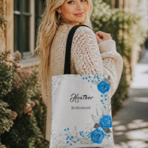 Sac à main bleu et blanc pour demoiselle d'honneur