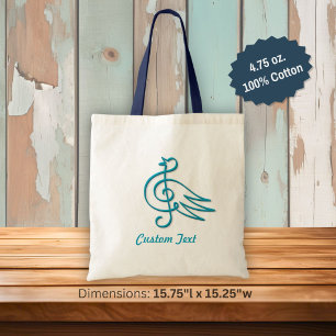 Sac à main bleu grand format avec motif d'oiseau m