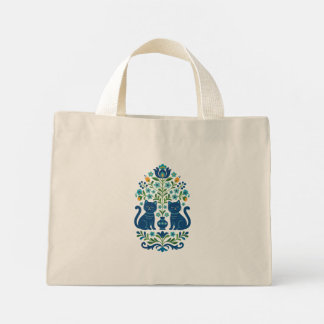 Sac à main - Chats de l'art folklorique bleu – Flo
