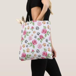 Sac à main chic à motif floral et empreintes de pa