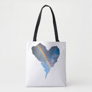 Sac à main Ciel Arc-en-ciel Cœur   Toile de la Nat
