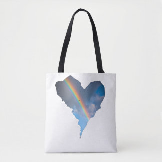 Sac à main Ciel Arc-en-ciel Cœur | Toile de la Nat