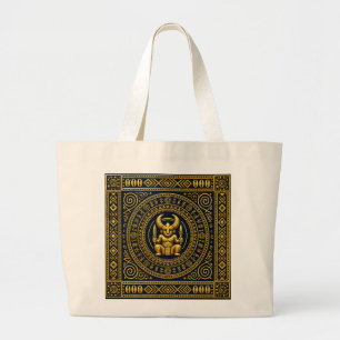 Sac à main culturel en indigo et or Igbo Ikenga de