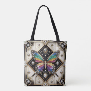 Sac à main de luxe papillon arc-en-ciel diamants
