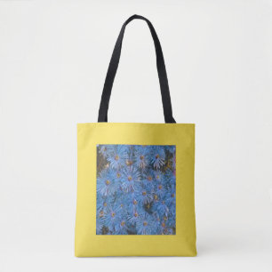Sac à main de peinture de fleurs bleues stylisées