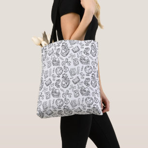 Sac à main d'enseignant noir et blanc à motif grib