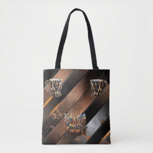 Sac à main dramatique noir et cuivre pour outils d