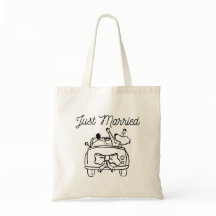 Sac à main élégant avec écriture "Just Married"