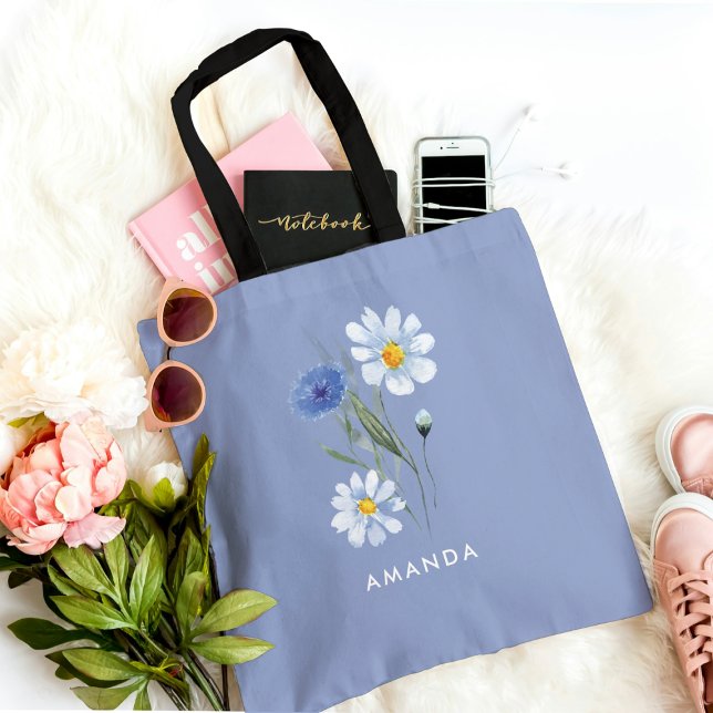 Sac à main élégant floral bleu chic tendance (Créateur téléchargé)