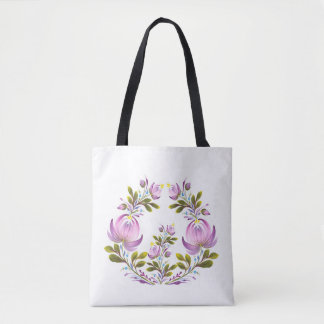 Sac à main élégant violet floral