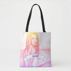Sac à main en toile avec peinture aquarelle de fil