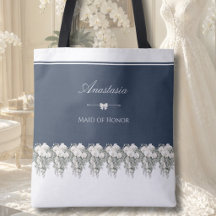 Sac à main en toile de luxe bleu marine Orchidée D