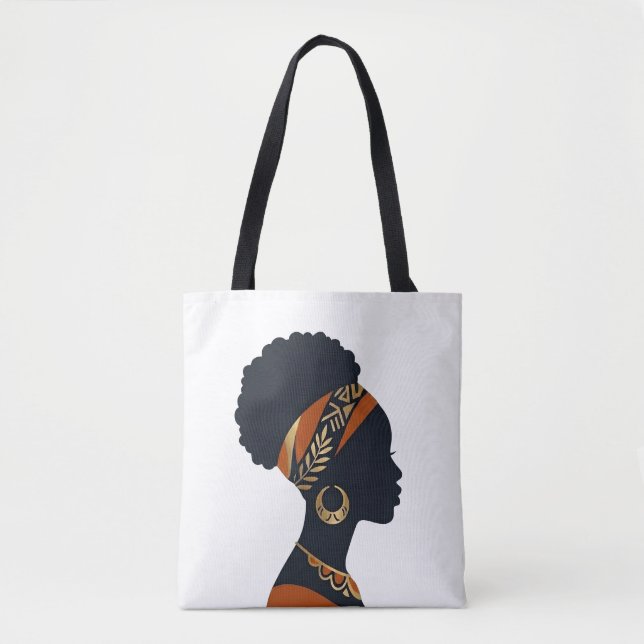 Sac à main en toile personnalisé pour la Reine Afr (Devant)