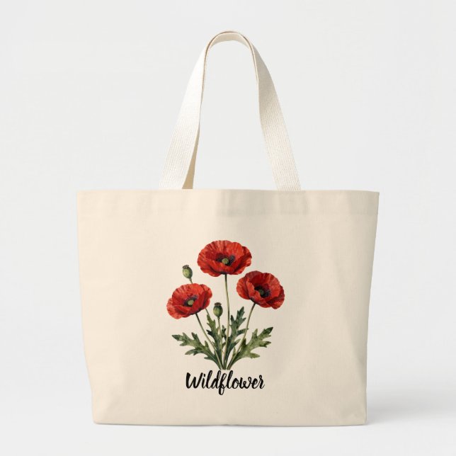 Sac à main Fleur de pavot rouge |   (Devant)