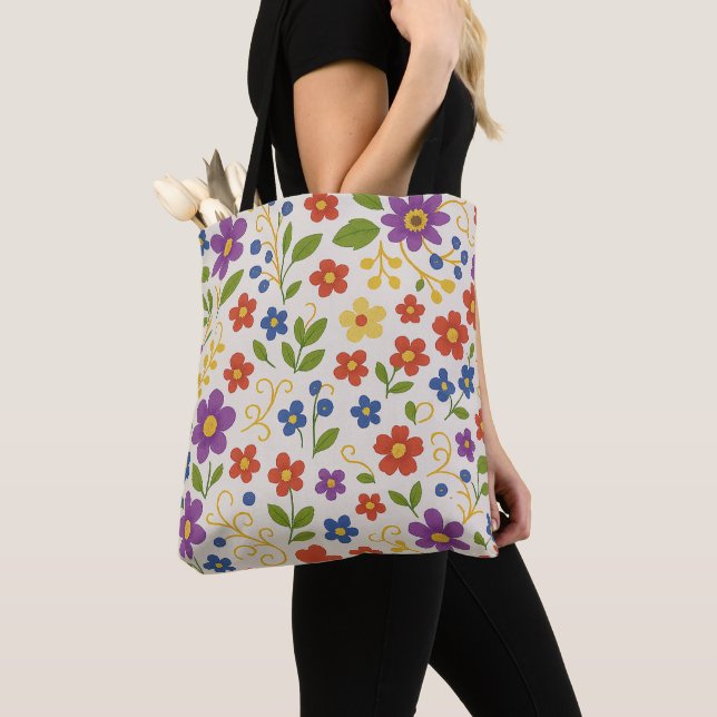 Sac à main fleuri coloré (De près)