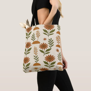Sac à main floral marron et crème bohème