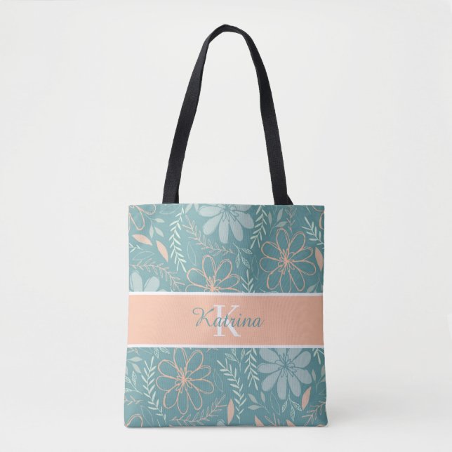 Sac à main floral monogrammé (Devant)