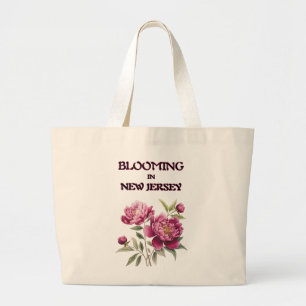 SAC À MAIN GEANT FLEURS DE PEONIES VIOLETTES NEUTR