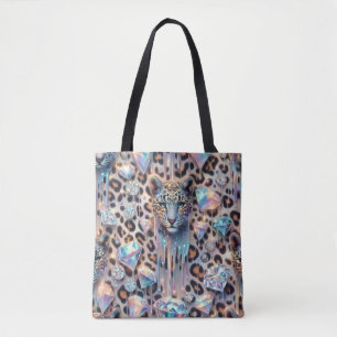 Sac à main girly posh imprimé léopard opale