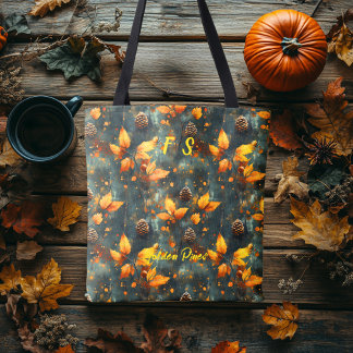 Sac à main Golden Pines avec feuille d'automne et 