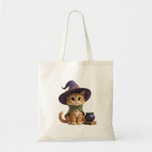 Sac à main Halloween en forme de chat orange roux 