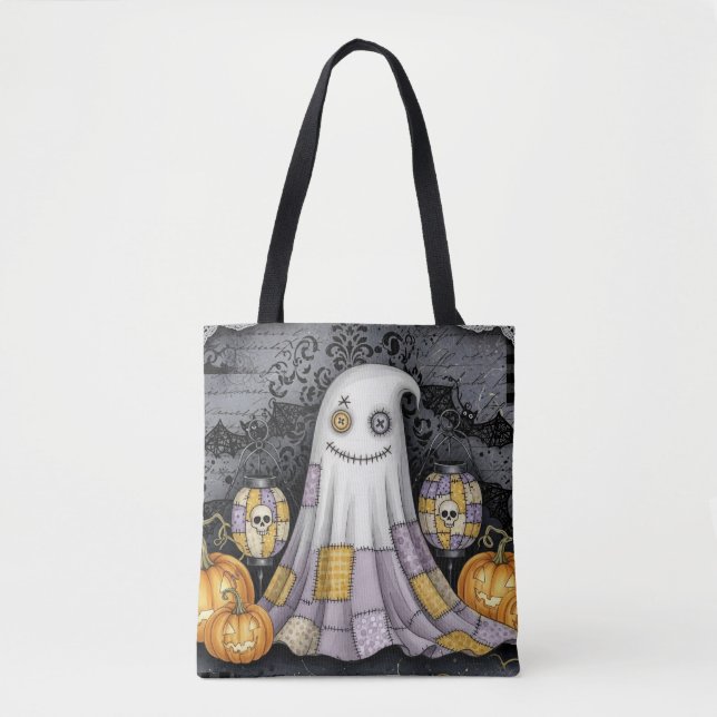 Sac à main Halloween fantôme en patchwork mignon e (Devant)