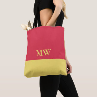 Sac à main monogramme bloc de couleur rose foncé e