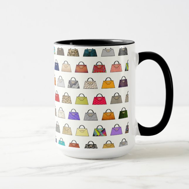 Sac à main multicolore Motif café Mug (Droite)