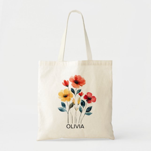 Sac à main personnalisé Demoiselle d'honneur Fleur (Devant)
