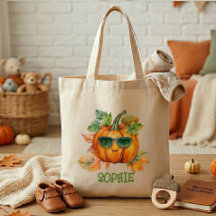 Sac à main personnalisé pour enfants avec citrouil