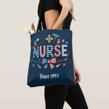 Sac à main personnalisé pour infirmière patriotiqu