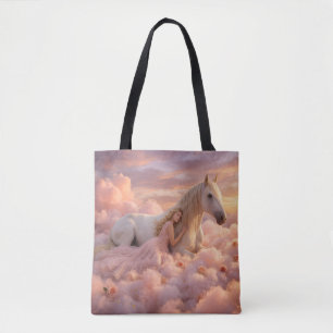Sac à main Rêveur Cheval et Jeune Fille au Coucher