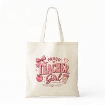 Sac à main rose pour fille d'enseignante fière