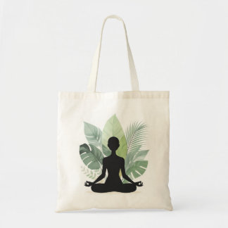 Sac à main silhouette de méditation botanique boho
